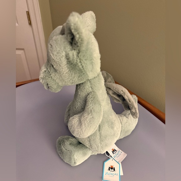 NEW Jellycat Bashful Dragon Plush Sage Green Stuffed Animal NWT - Picture 2 of 4